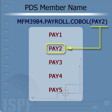 Data Set Basics PDS Member Name In order to deal with a specific member of a partitioned data set, the member name is placed at the end of the data set name inside parentheses.