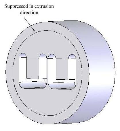 Figure 4: Billet s boundaries The following boundary conditions are applied to the die and its supporting parts: Suppress the contact area between the insert and the front