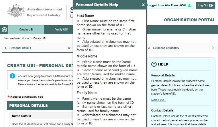 STEP THREE Your personal details Enter your personal details. It is important that the details you enter here exactly match the details as shown on the proof of ID you will be using.