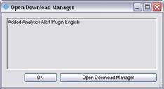 The Download Manager's default configuration ensures that the alert plugin immediately will be visible for download from the surveillance server's download page.