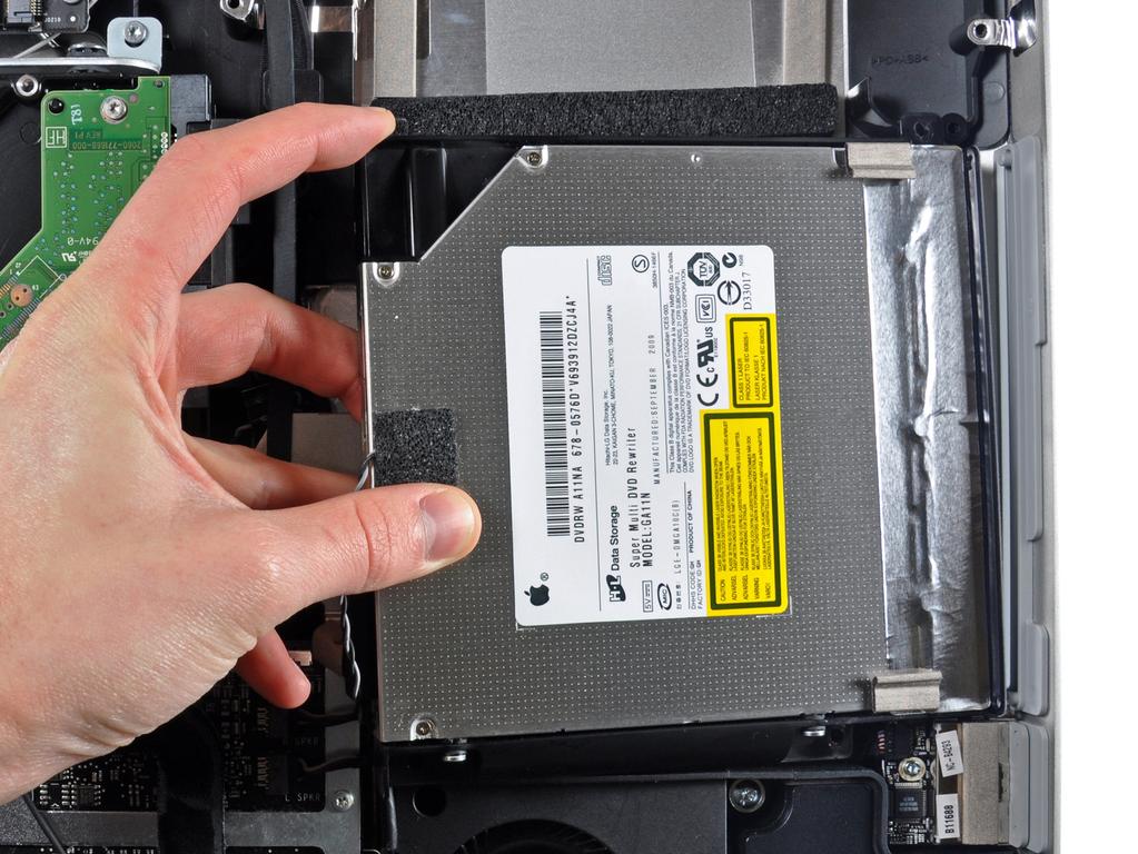 SSD Dual Drive Installation Step 12 Lift the inner edge of the optical drive and maneuver its