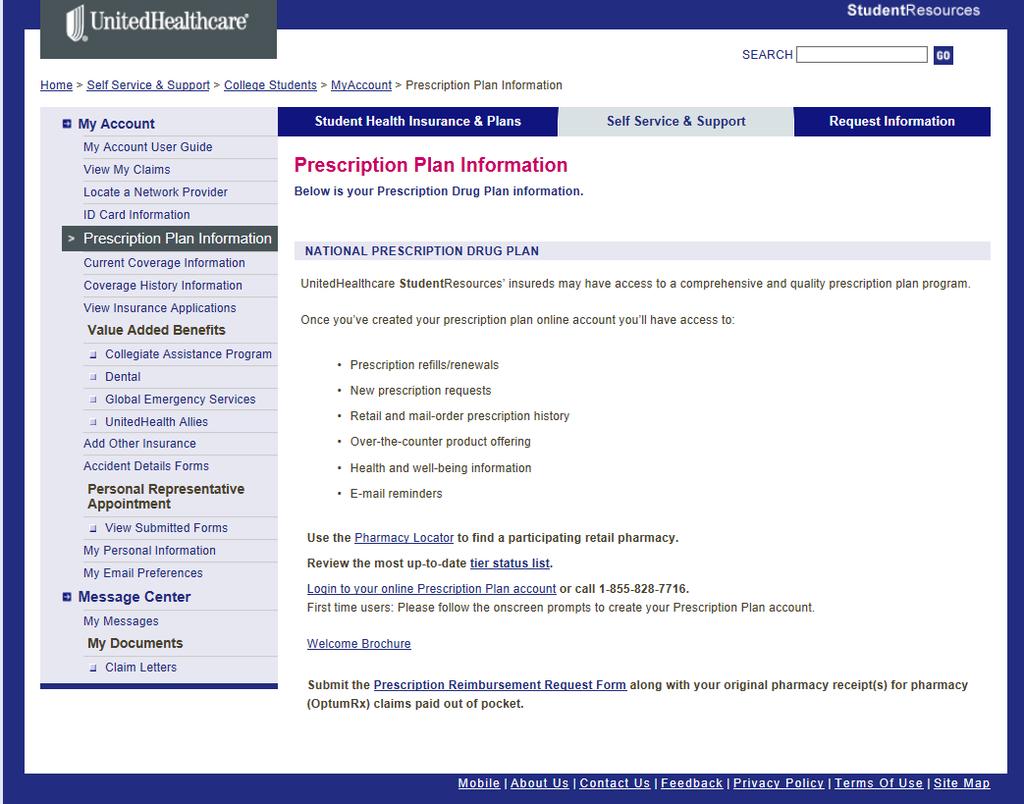 OptumRx. Once you have registered for your online Prescription Plan account you may view your prescription history.