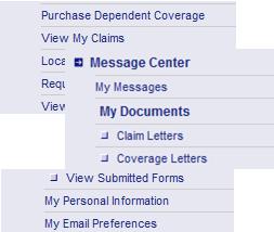 The Message Center box at the top right side of your MyAccount Home page links to any email messages we may have sent to you.