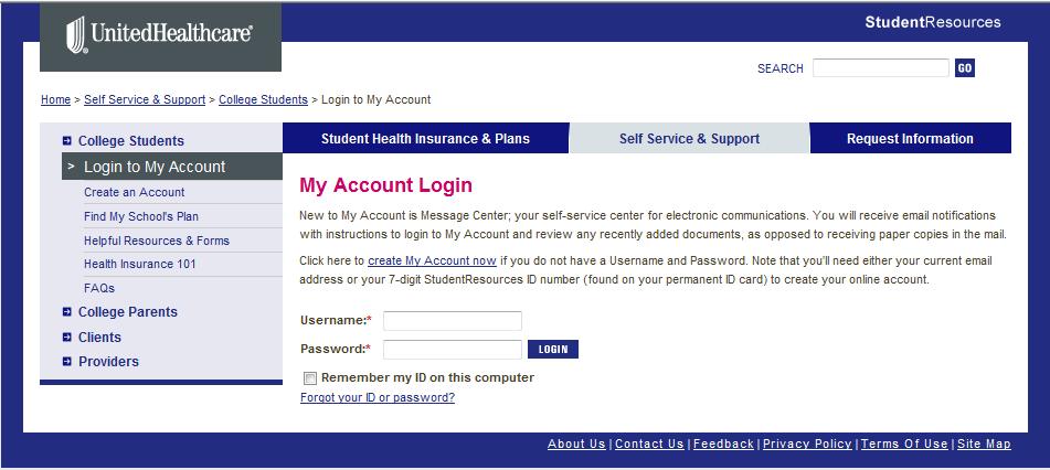 Log in to MyAccount From the UHCSR.