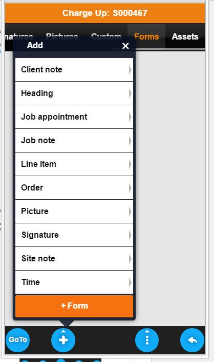 Adding Forms to a job To add a Form to a new job created on