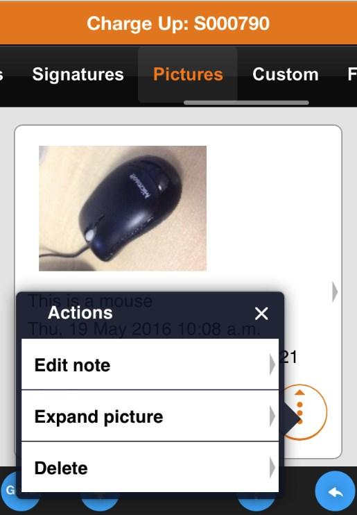to open the Actions menu.