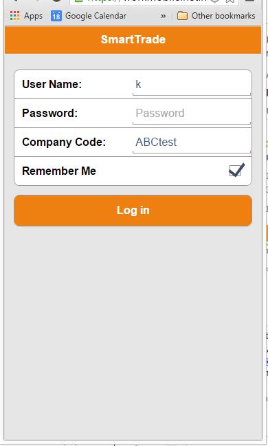 Logging in You will need to know your individual user name, password and company code to log