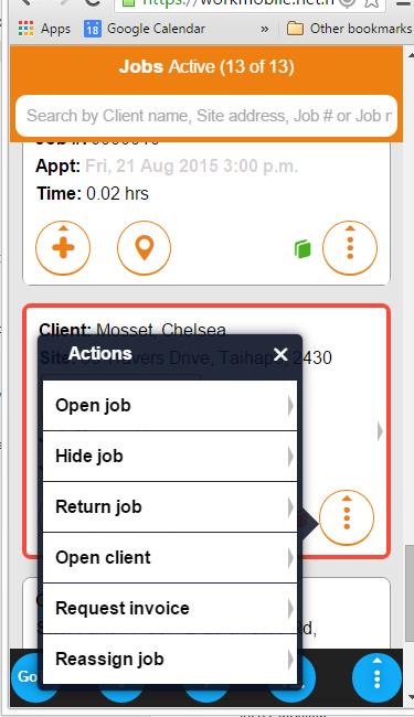 Reminder Icons In the jobs list, icons show the status of tasks for each