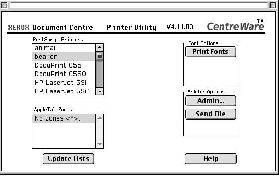 Using the Macintosh Printer Utility To use the Macintosh Printer Utility: 1 Double-click the Xerox Printer Utility icon on your desktop to start the Printer Utility.