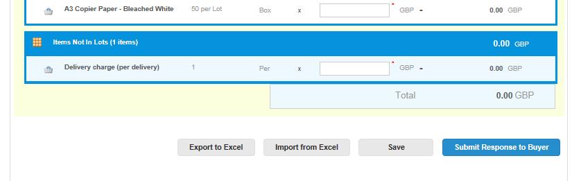 21 Export data for completion in Excel Alternatively the Questionnaires section and the Items and Lots section can be exported to