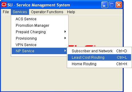 Chapter 4 2 Select NP Service. Result: You see the list of NP Service menu options. 3 Select Least Cost Routing.
