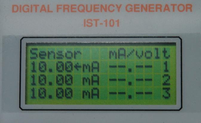Page 14 of 19 Sensor power consumption Figure 8 IST-101-A03 current use. Frequency mode menu Figure 9 IST-101-A03 Frequency mode menu.