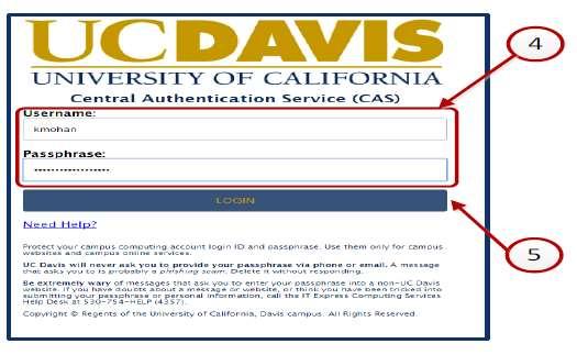 5. Your campus central authentication page will be displayed.