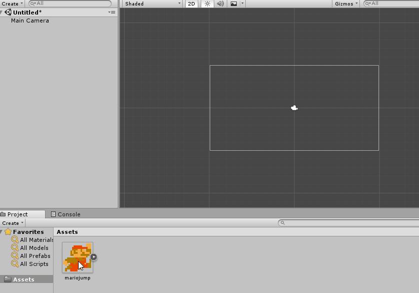 the Assets region of Unity. Next, drag the image from the Assets into the Scene Hierarchy.