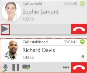 Calls To place a second call To place a second call, use any of the methods for placing an audio or video call when you have a call established.