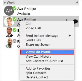 (Mac). X-Lite displays the Contact Profile.