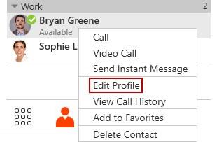 Contacts To edit a contact using the short-cut menu 1. Right-click (Windows) or CTRL+click (Mac) on a contact and select Edit Profile (Windows) or View/Edit Profile (Mac).