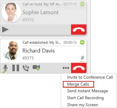 of a contact and select Start Conference Call.