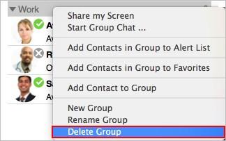 Right-click (Windows) or CTRL+click (Mac) on a group in