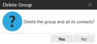 If there are contacts in the group, click Yes in Delete Group.