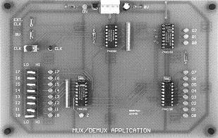The second version is a PCB with several zero-insertion-force (ZIF) sockets for small/medium-scale integrated circuits.