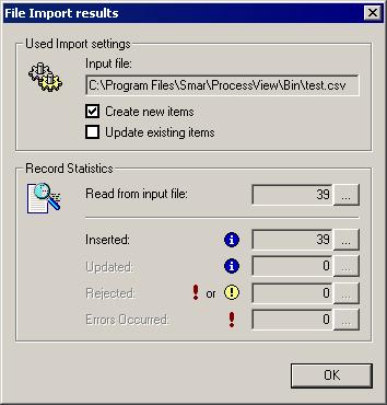Global Aliasing Configurator When you have selected a file to import, click Open. When the import is completed, the File Import Results dialog box opens, as shown below.