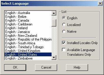 Global Aliasing Configurator Note: A language resource.dll is required for language switching. Figure 39. Select Language Dialog Box Define the parameters listed in the table below.