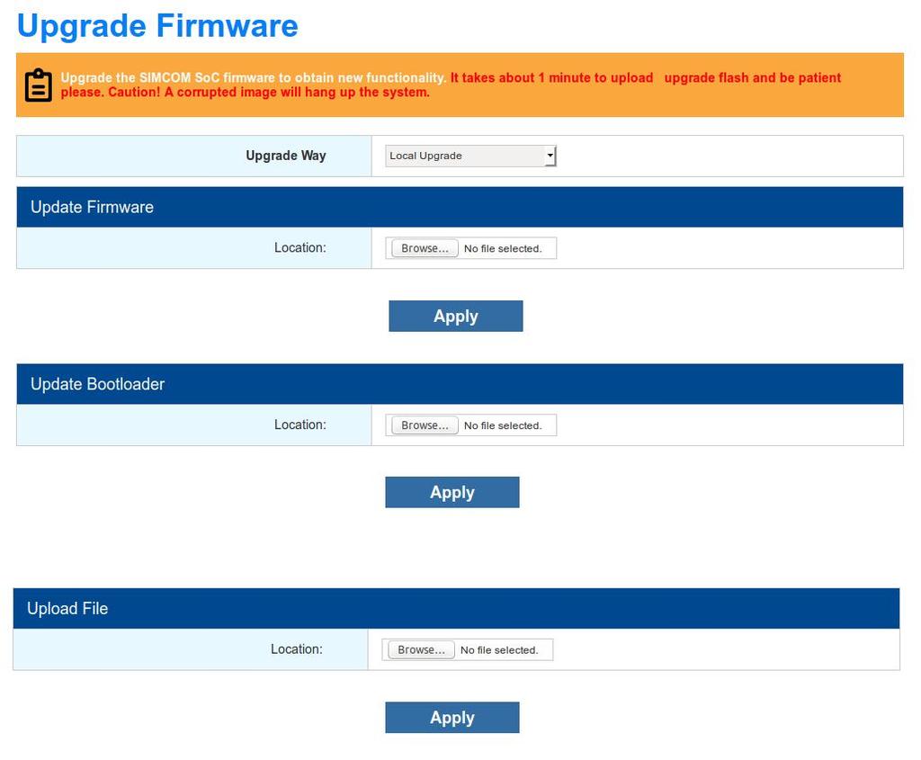 Figure 2-40 Administration management 2.3.6.2 Upload Firmware Figure 2-41 Upload firmware Upgrade Way: there have two upgrade modes such as Local Upgrade and Remote Upgrade.
