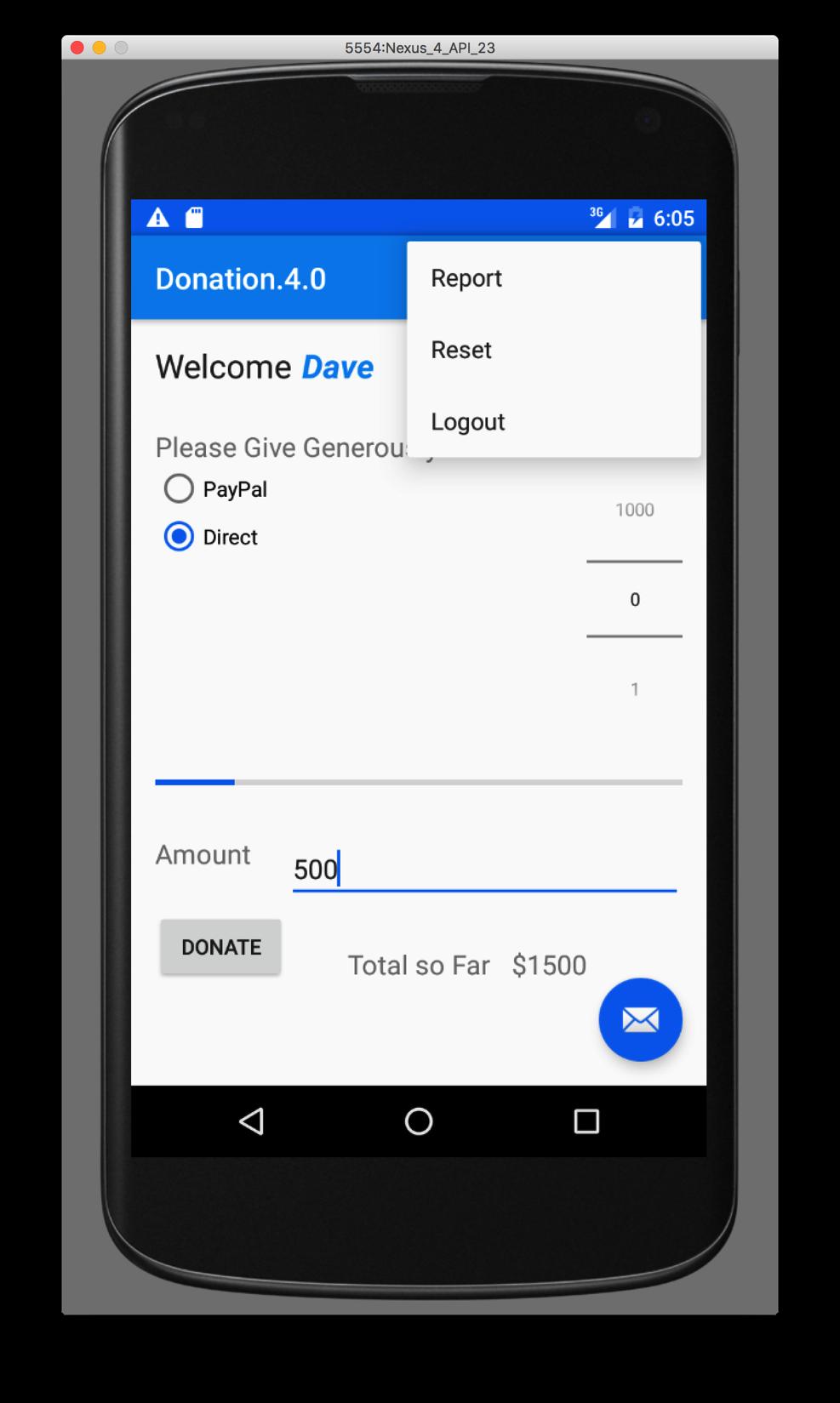 Case Study! Donation an Android App to keep track of donations made to Homers Presidential Campaign.