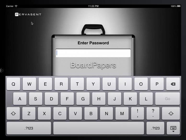 When you subsequently open the app you will only need to enter your password again for access to Board Papers, see below for example.