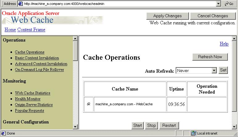 About OracleAS Web Cache Web Cache eliminates the need to repeatedly process requests for those pages on middle tier servers and databases.