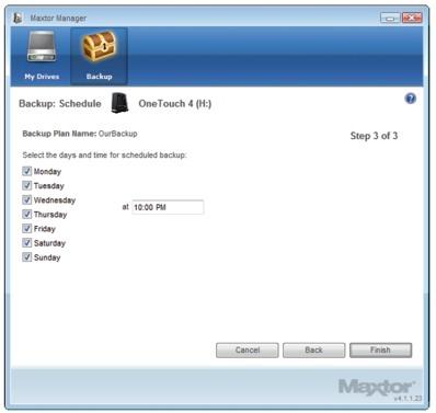 Figure 10-44 One window in the process of setting up a backup routine Courtesy: