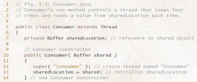 Producer/Consumer (Java) Consumer class represents the