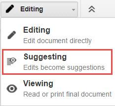 Suggest Google Docs You can suggest changes to a document without changing the original text.