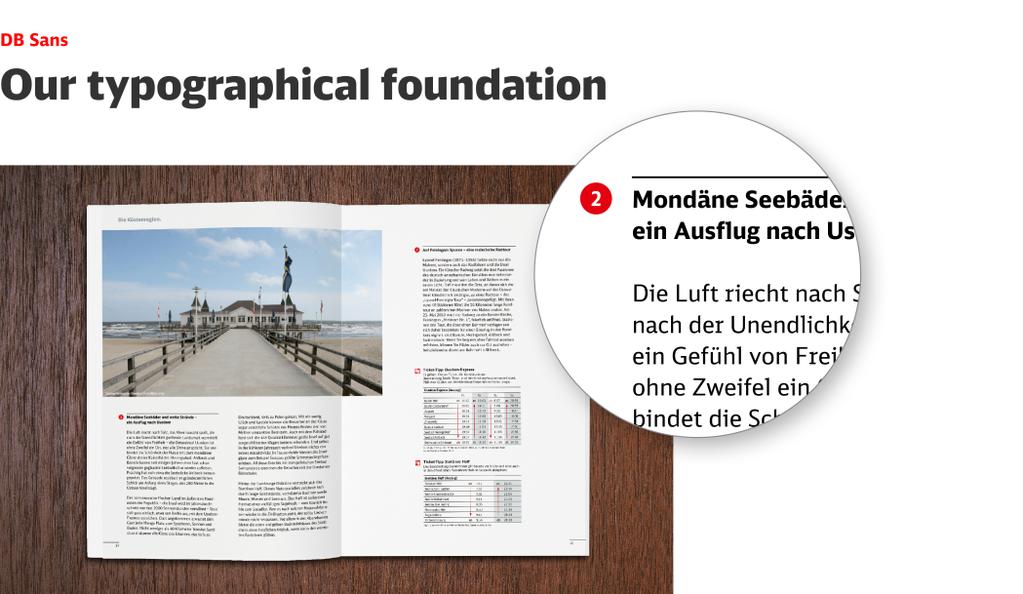 DB Sans is our basic font in advertising, publications and electronic media.