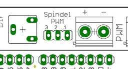 Spindle PWM Output A frequency converter can be connected for the analogue signal. With jumper spindle PWM comes with bridge 1-2 = 5V or bridge 2-3 = 10V as output signal.