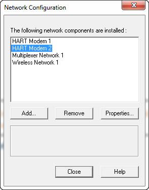 Section 3: August 2017 DCM-401-0817 Rev. 2 When completed you will see a HART Modem added into the Network Configuration Screen. Figure 61 Network Configuration 3.