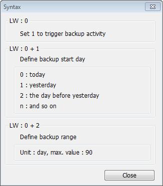 13-151 Register a bit device to trigger the backup operation. Select whether the backup operation is activated after Off to ON, ON to OFF transition, or at both of the changes of state.