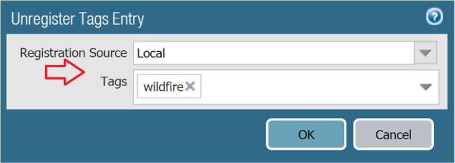 10 vi. Click on Unregister Tags. A new window opens. Click on Add. In Tags drop menu select 'wildfire'. vii. viii. Click OK three times to close all open dialog boxes.