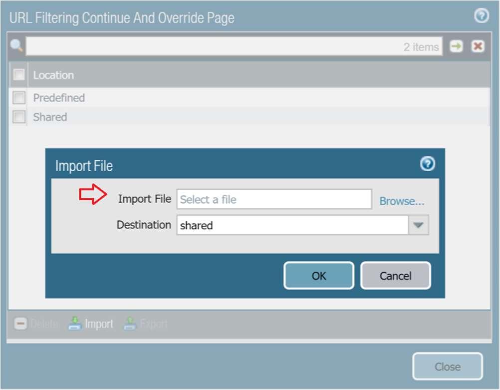 11 c. Upload Custom Response Page to Firewall Click on Device > Response Pages. Locate 'URL Filtering Continue and Override Page' and click on it.