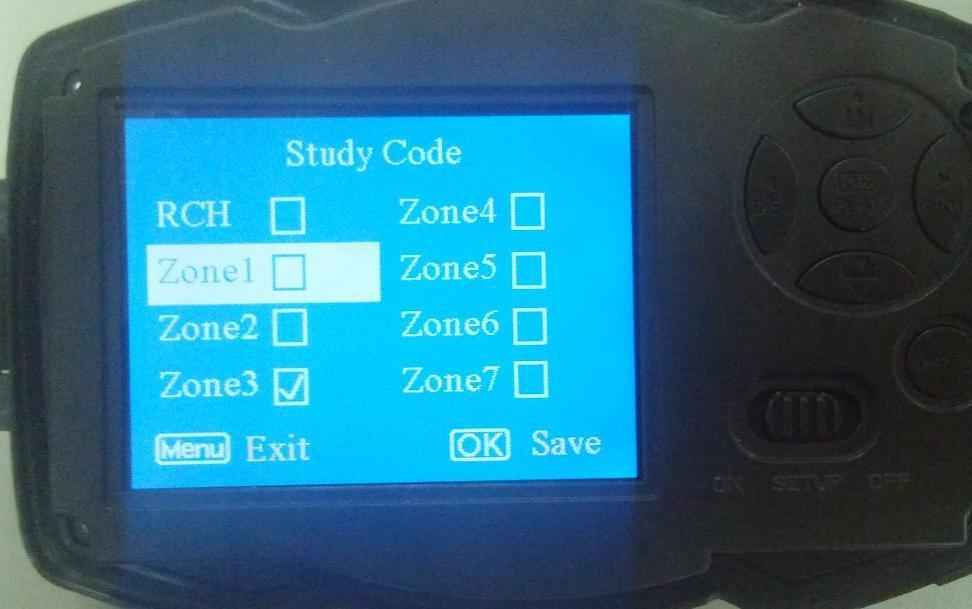 1. Choose a zone to start study code; 2. Power on and trigger the wireless sensor; 3.