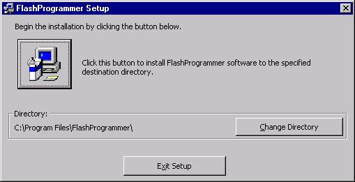 The program will be installed to the C:\Program Files\FlashProgrammer folder. To use this default, click the installation button.