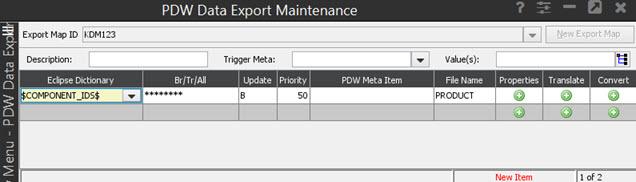 Solar Eclipse Product Data Warehouse (PDW 2) Mapping Multiple PDW Metadata Items to One Eclipse Dictionary Item In Export Map Maintenance, in order to map multiple metadata items to one dictionary