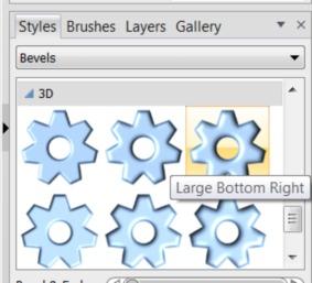 Click on Large Bottom Right to apply the 3D effect. 3. On the Drawing toolbar, select Effects tool.