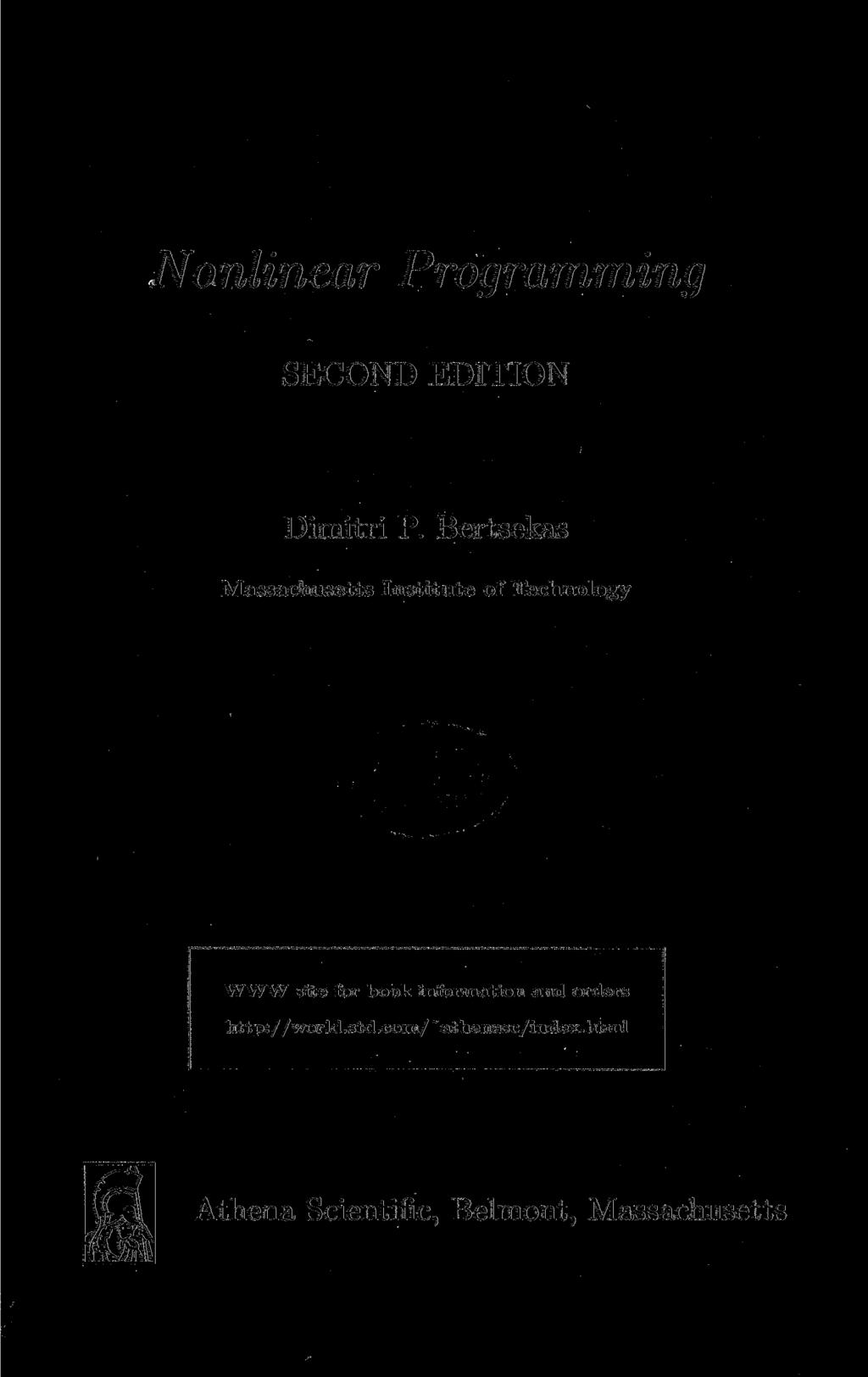 Nonlinear Programming SECOND EDITION Dimitri P.