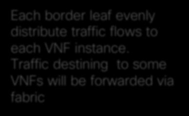 Traffic destining to some VNFs will be forwarded via fabric Ingress