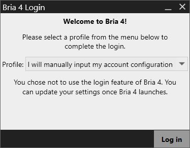 7. Configure Bria Desktop v4.3 On the Windows PC running Bria Desktop v4.3, open the Bria 4 application.