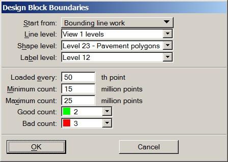 Design Block Boundaries & Levels Design block boundaries can use all visible levels from a view as the line work In