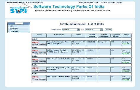 3. STPI Login 1. CST Menu link is provided in HRMS whoever has been assigned a role of it. 2.