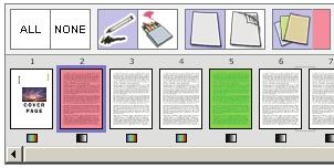 This button allows you to change the colour of paper that your document will be printed on, you can either define the entire document to be a single colour (using the select all command), or you can